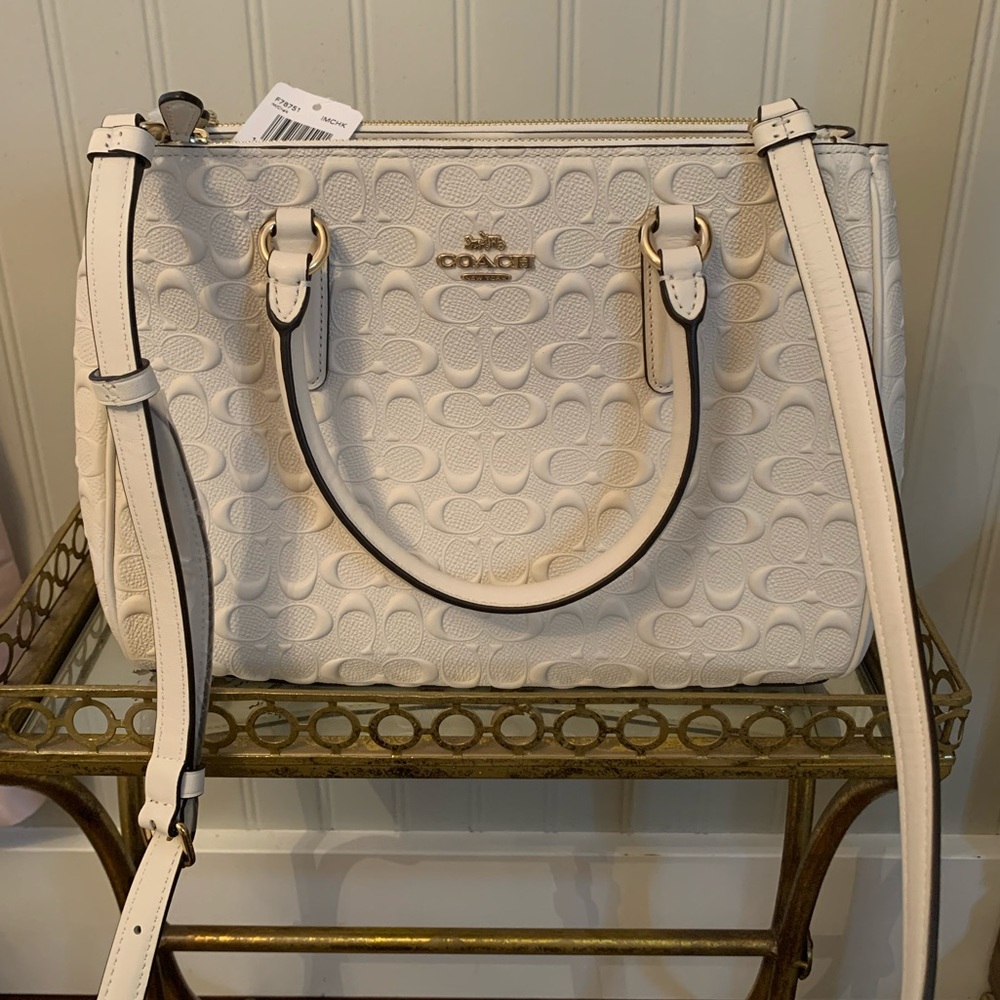 COACH Premium White Leather Bag